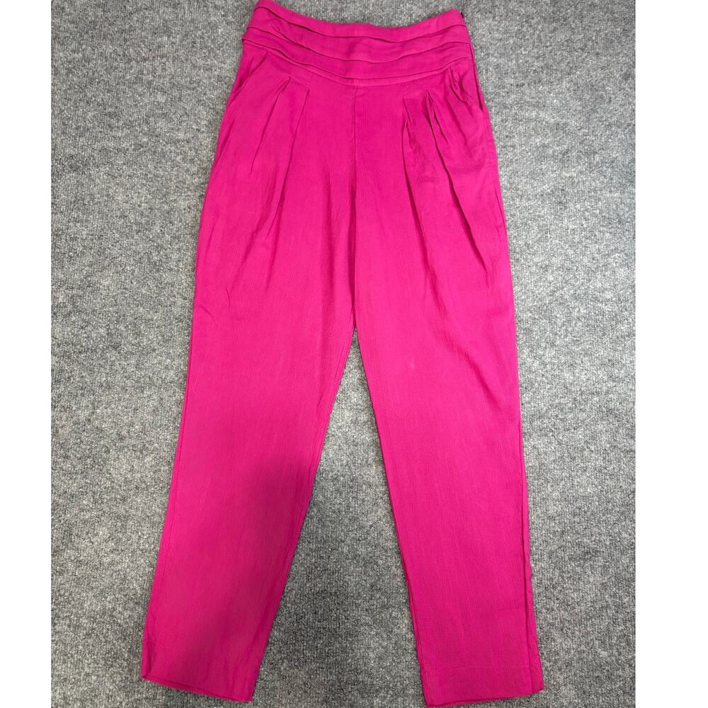 Farm Rio NWT Pink Pants Size Small High Rise Tapered Cotton Blend